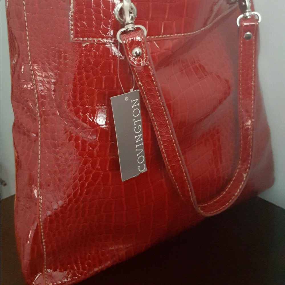Red Patent Leather Tote - Picture 2 of 4